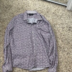 Bugatchi Purple Casual or Dress Long Sleeve Button Up Shirt XL